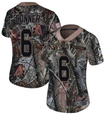 elite Cardinals #6 James Conner Camo Women's Stitched NFL Limited Rush Realtree Jersey