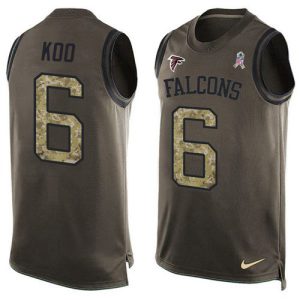 Falcons #6 Younghoe Koo Green Men's Stitched NFL Limited Salute To Service Tank Top Jersey