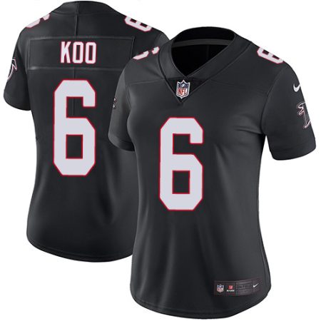 falcons #6 younghoe koo black alternate stitched women's nfl vapor untouchable limited elite jersey