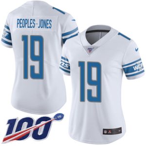 cheap Lions #19 Donovan Peoples-Jones White Women's Stitched NFL 100th Season Vapor Untouchable Limited Jersey