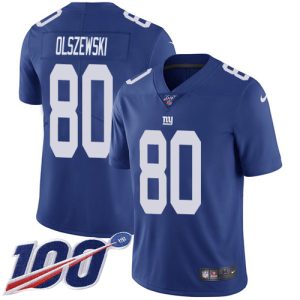 giants #80 gunner olszewski royal blue team color youth stitched nfl 100th season vapor untouchable limited cheap jersey