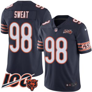 elite Bears #98 Montez Sweat Navy Blue Team Color Men's Stitched NFL 100th Season Vapor Limited Jersey