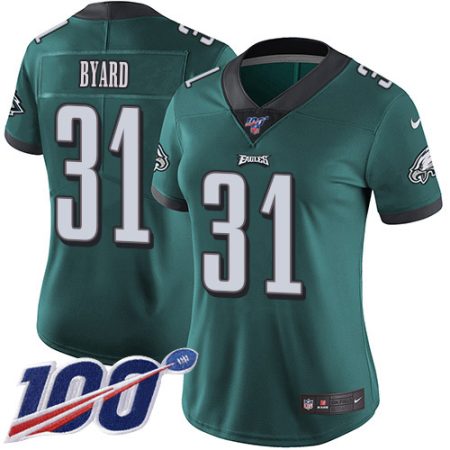 Eagles #31 Kevin Byard Green Team Color Women's Stitched NFL 100th Season Vapor Untouchable Limited Jersey