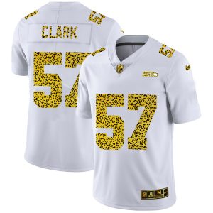 seattle seahawks cheap jersey #57 frank clark men's flocked leopard print vapor limited nfl cheap jersey white