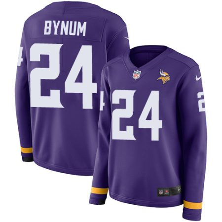 Vikings #24 Camryn Bynum Purple Team Color Women's Stitched NFL Limited Therma Long Sleeve Jersey