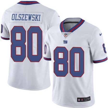 Giants #80 Gunner Olszewski White Youth Stitched NFL Limited Rush Jersey