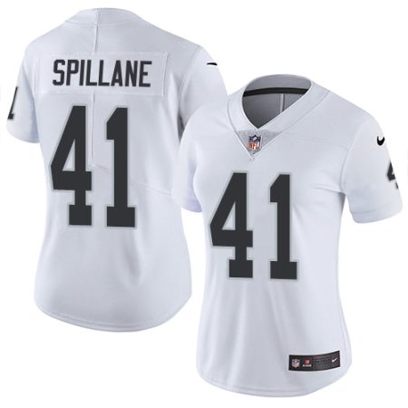 raiders #41 robert spillane white women's stitched nfl vapor untouchable limited elite jersey