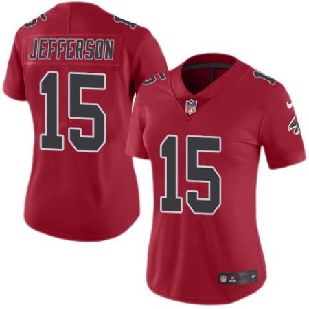 falcons #15 van jefferson red stitched women's nfl limited rush elite jersey