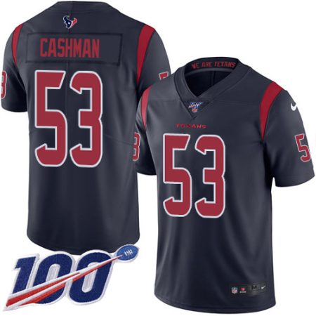 texans #53 blake cashman navy blue youth stitched nfl limited rush 100th season cheap jersey