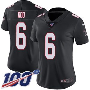 falcons #6 younghoe koo black alternate stitched women's nfl 100th season vapor untouchable limited wholesale jersey