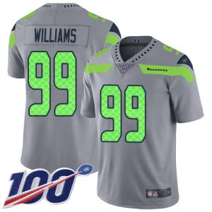 elite Seahawks #99 Leonard Williams Gray Youth Stitched NFL Limited Inverted Legend 100th Season Jersey