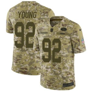 49ers #92 Chase Young Camo Men's Stitched NFL Limited 2018 Salute To Service Jersey