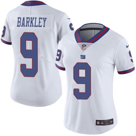 Giants #9 Matt Barkley White Women's Stitched NFL Limited Rush Jersey