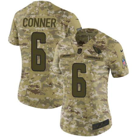 elite Cardinals #6 James Conner Camo Women's Stitched NFL Limited 2018 Salute To Service Jersey