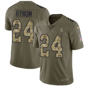 Vikings #24 Camryn Bynum Olive/Camo Men's Stitched NFL Limited 2017 Salute To Service Jersey