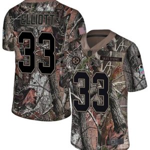 Steelers #33 Jalen Elliott Camo Youth Stitched NFL Limited Rush Realtree Jersey