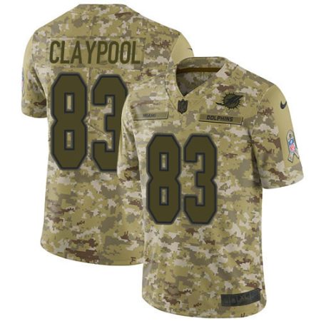 Dolphins #83 Chase Claypool Camo Men's Stitched NFL Limited 2018 Salute To Service Jersey