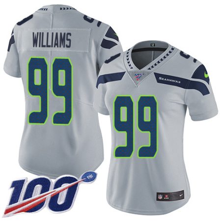 cheap Seahawks #99 Leonard Williams Grey Alternate Women's Stitched NFL 100th Season Vapor Untouchable Limited Jersey