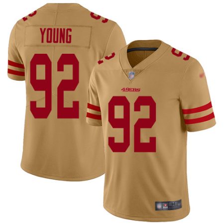 49ers #92 chase young black gold youth stitched nfl limited inverted legend cheap jersey