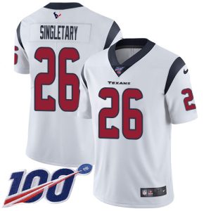 texans #26 devin singletary white men's stitched nfl 100th season vapor untouchable limited wholesale jersey