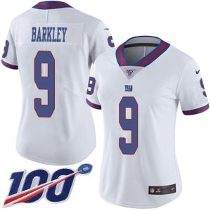 giants #9 matt barkley white women's stitched nfl limited rush 100th season wholesale jersey