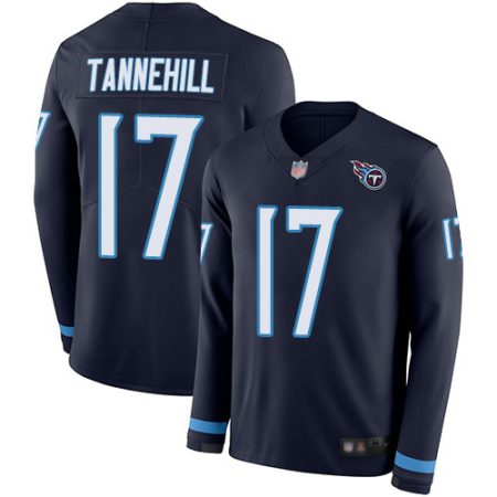 elite Titans #17 Ryan Tannehill Navy Blue Team Color Youth Stitched NFL Limited Therma Long Sleeve Jersey