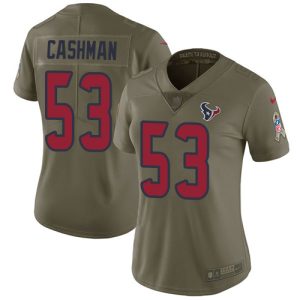 Texans #53 Blake Cashman Olive Women's Stitched NFL Limited 2017 Salute To Service Jersey