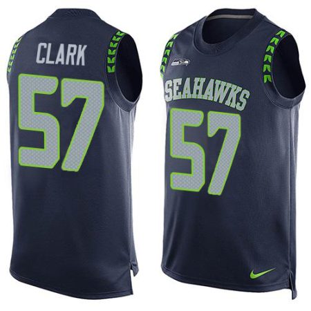 seahawks #57 frank clark steel blue team color men's stitched nfl limited tank top cheap jersey