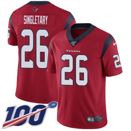 Texans #26 Devin Singletary Red Alternate Men's Stitched NFL 100th Season Vapor Untouchable Limited Jersey