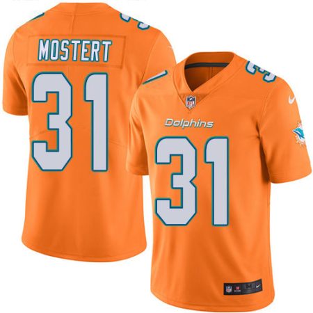 cheap Dolphins #31 Raheem Mostert Orange Men's Stitched NFL Limited Rush Jersey