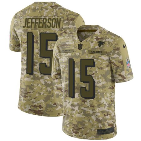 cheap Falcons #15 Van Jefferson Camo Stitched Youth NFL Limited 2018 Salute To Service Jersey