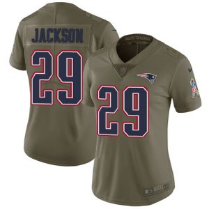 patriots #29 j.c. jackson olive women's stitched nfl limited 2017 salute to service wholesale jersey