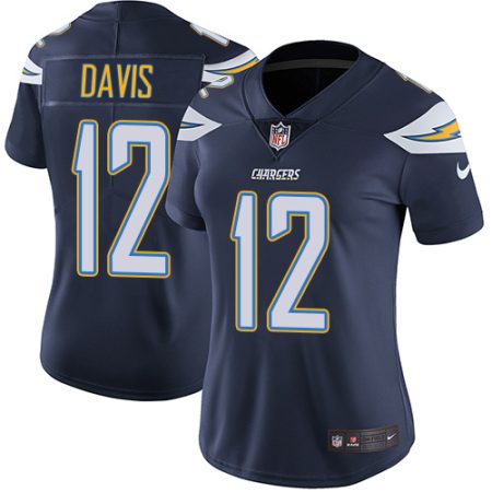 cheap Chargers #12 Derius Davis Navy Blue Team Color Women's Stitched NFL Vapor Untouchable Limited Jersey