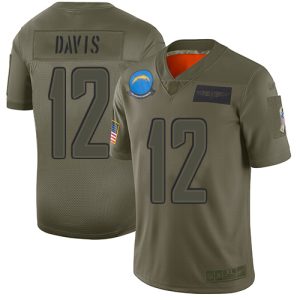 elite Chargers #12 Derius Davis Camo Youth Stitched NFL Limited 2019 Salute To Service Jersey