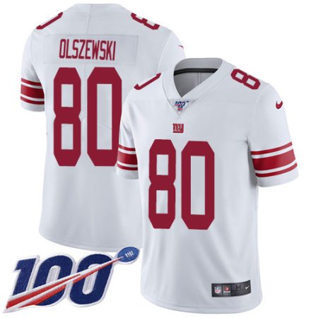 giants #80 gunner olszewski white youth stitched nfl 100th season vapor untouchable limited wholesale jersey