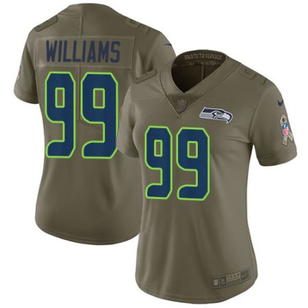 Seahawks #99 Leonard Williams Olive Women's Stitched NFL Limited 2017 Salute To Service Jersey