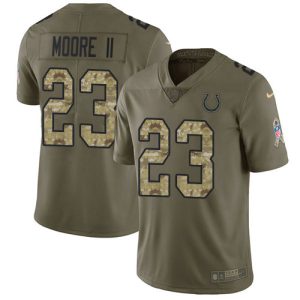 Colts #23 Kenny Moore II Olive/Camo Men's Stitched NFL Limited 2017 Salute To Service Jersey