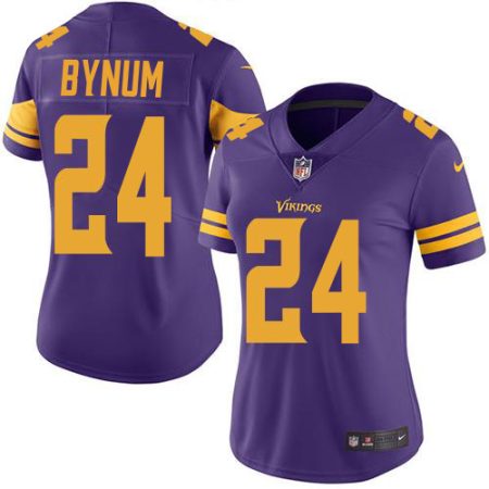 wholesale Vikings #24 Camryn Bynum Purple Women's Stitched NFL Limited Rush Jersey