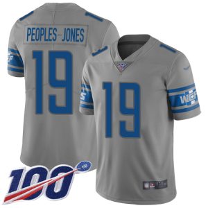 Lions #19 Donovan Peoples-Jones Gray Men's Stitched NFL Limited Inverted Legend 100th Season Jersey