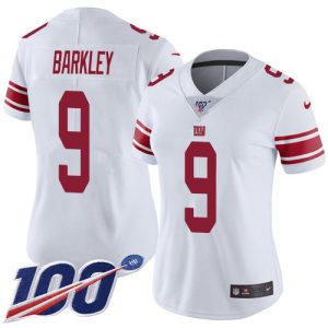 Giants #9 Matt Barkley White Women's Stitched NFL 100th Season Vapor Untouchable Limited Jersey