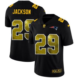 new england patriots #29 j.c. jackson men's black golden sequin vapor limited nfl cheap jersey