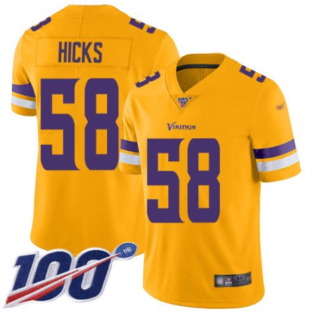 vikings #58 jordan hicks gold men's stitched nfl limited inverted legend 100th season wholesale jersey