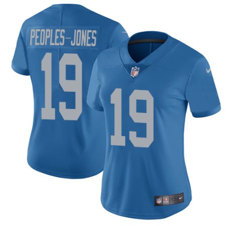 elite Lions #19 Donovan Peoples-Jones Blue Throwback Women's Stitched NFL Vapor Untouchable Limited Jersey