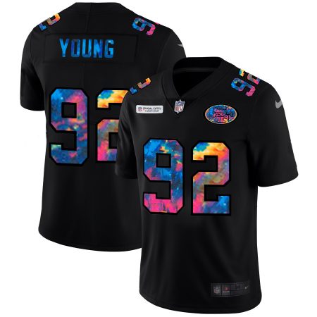 elite San Francisco 49ers #92 Chase Young Men's Multi-Color Black 2020 NFL Crucial Catch Vapor Untouchable Limited Jersey