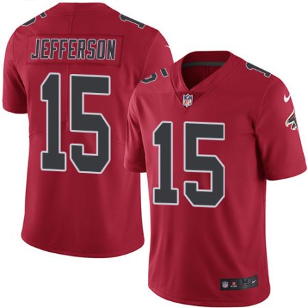 falcons #15 van jefferson red stitched youth nfl limited rush elite jersey