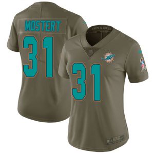 Dolphins #31 Raheem Mostert Olive Women's Stitched NFL Limited 2017 Salute To Service Jersey