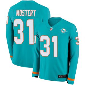 dolphins #31 raheem mostert aqua green team color youth stitched nfl limited therma long sleeve wholesale jersey