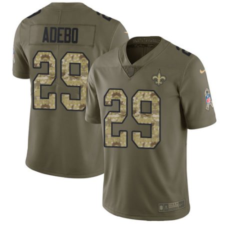 Saints #29 Paulson Adebo Olive/Camo Men's Stitched NFL Limited 2017 Salute To Service Jersey