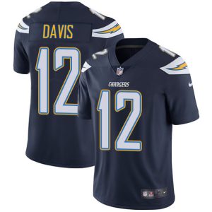 elite Chargers #12 Derius Davis Navy Blue Team Color Men's Stitched NFL Vapor Untouchable Limited Jersey