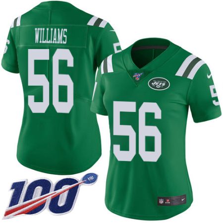 jets #56 quincy williams green women's stitched nfl limited rush 100th season cheap jersey